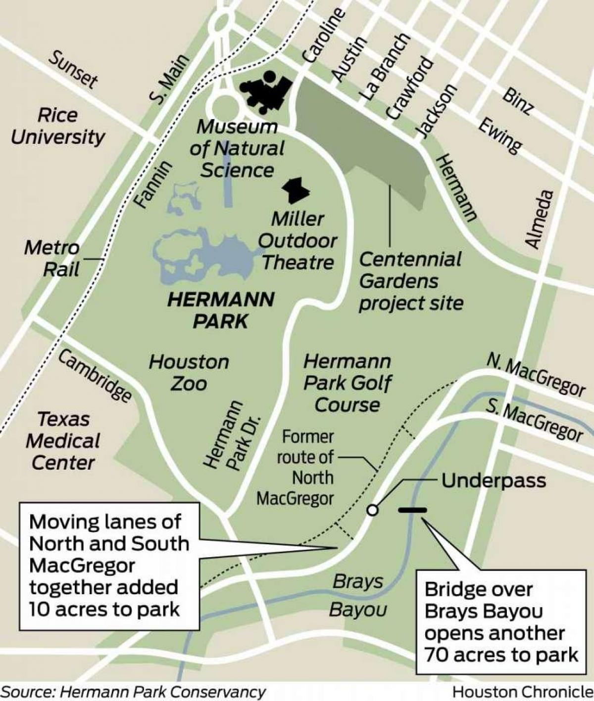 Karte von Hermann park