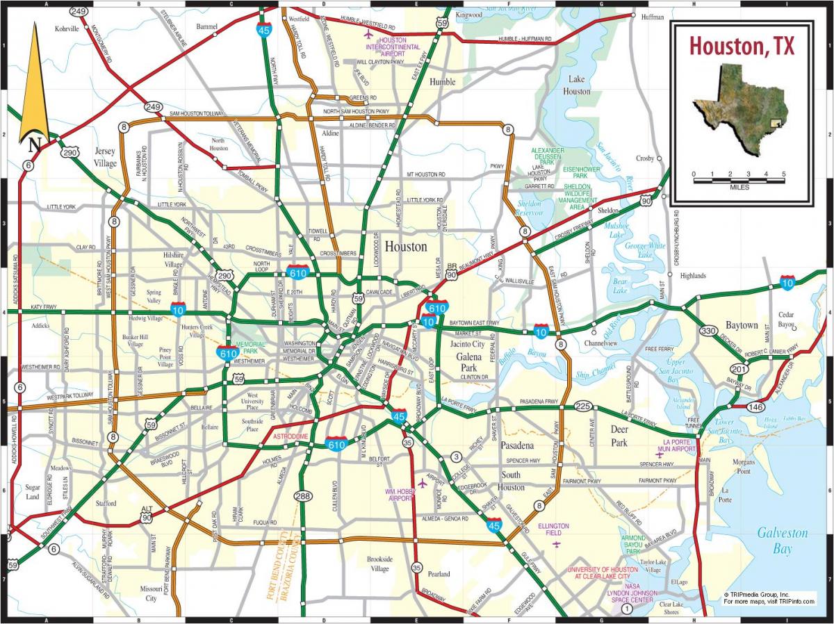 Karte von Houston texas