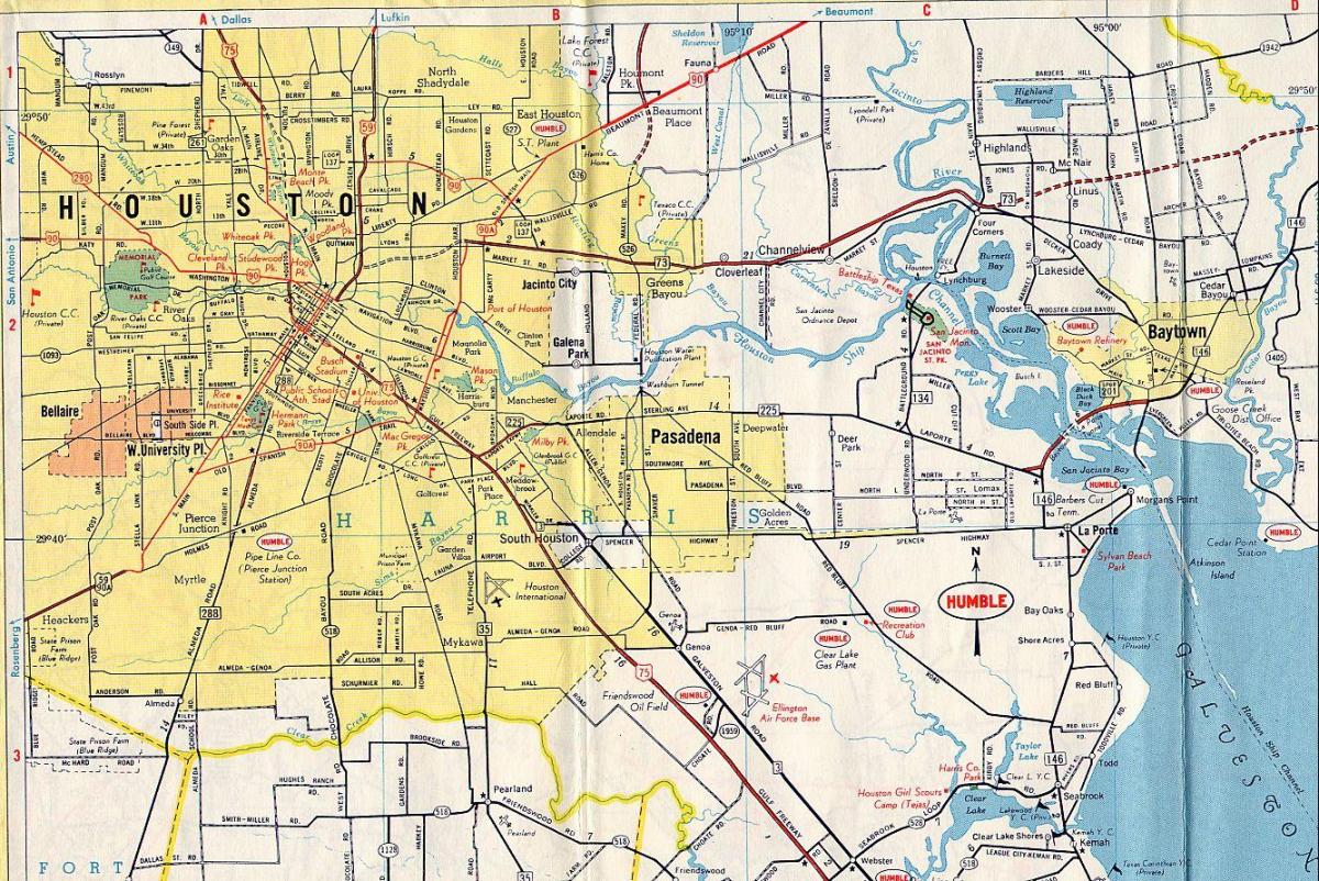 Houston auf einer Karte