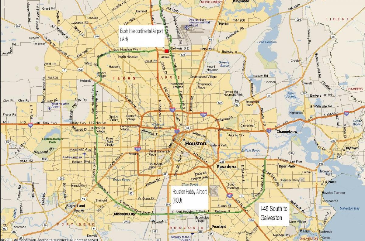 Karte von Houston-metro-Bereich