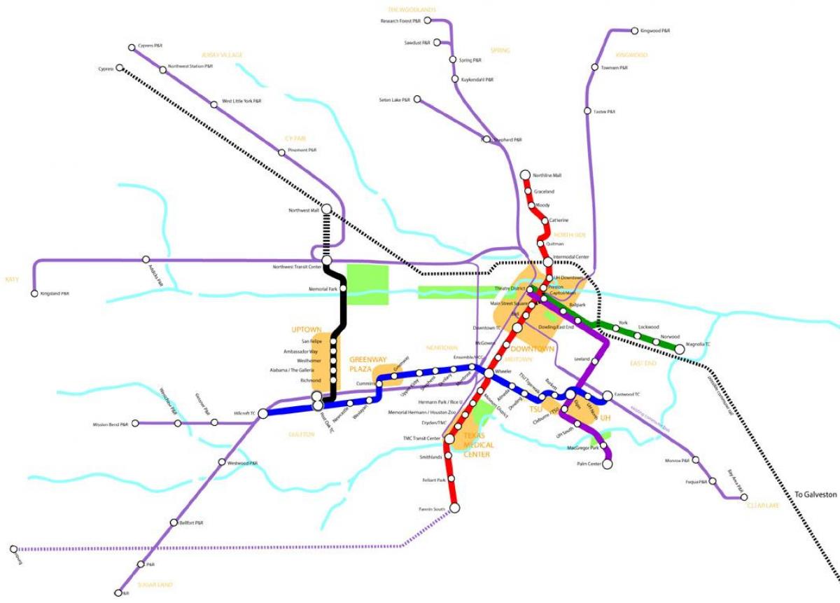 metro rail Houston Karte anzeigen