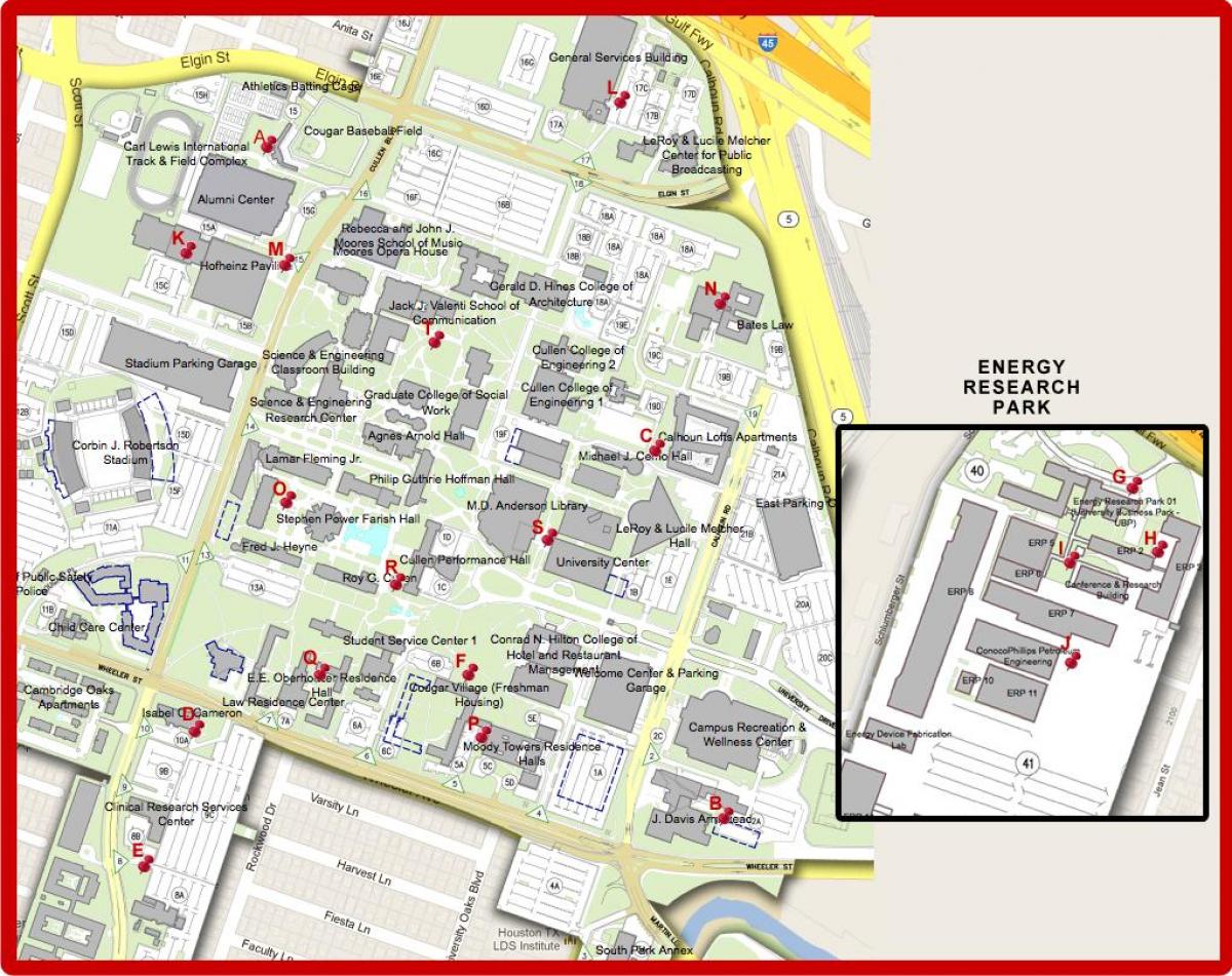Karte von university of Houston