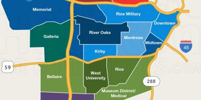 Karte von Houston Nachbarschaften