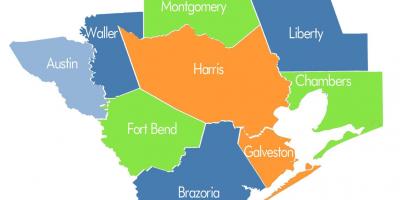 County Karte von Houston