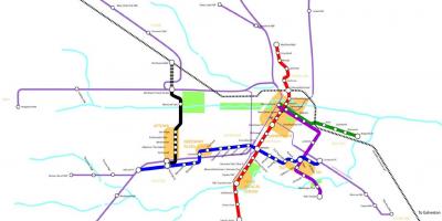 Metro rail Houston Karte anzeigen