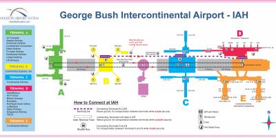 IAH Flughafen-terminal-Karte