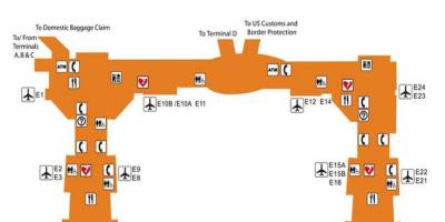 Houston Flughafen-terminal-e Karte