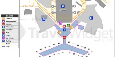 Houston airport terminal eine Karte