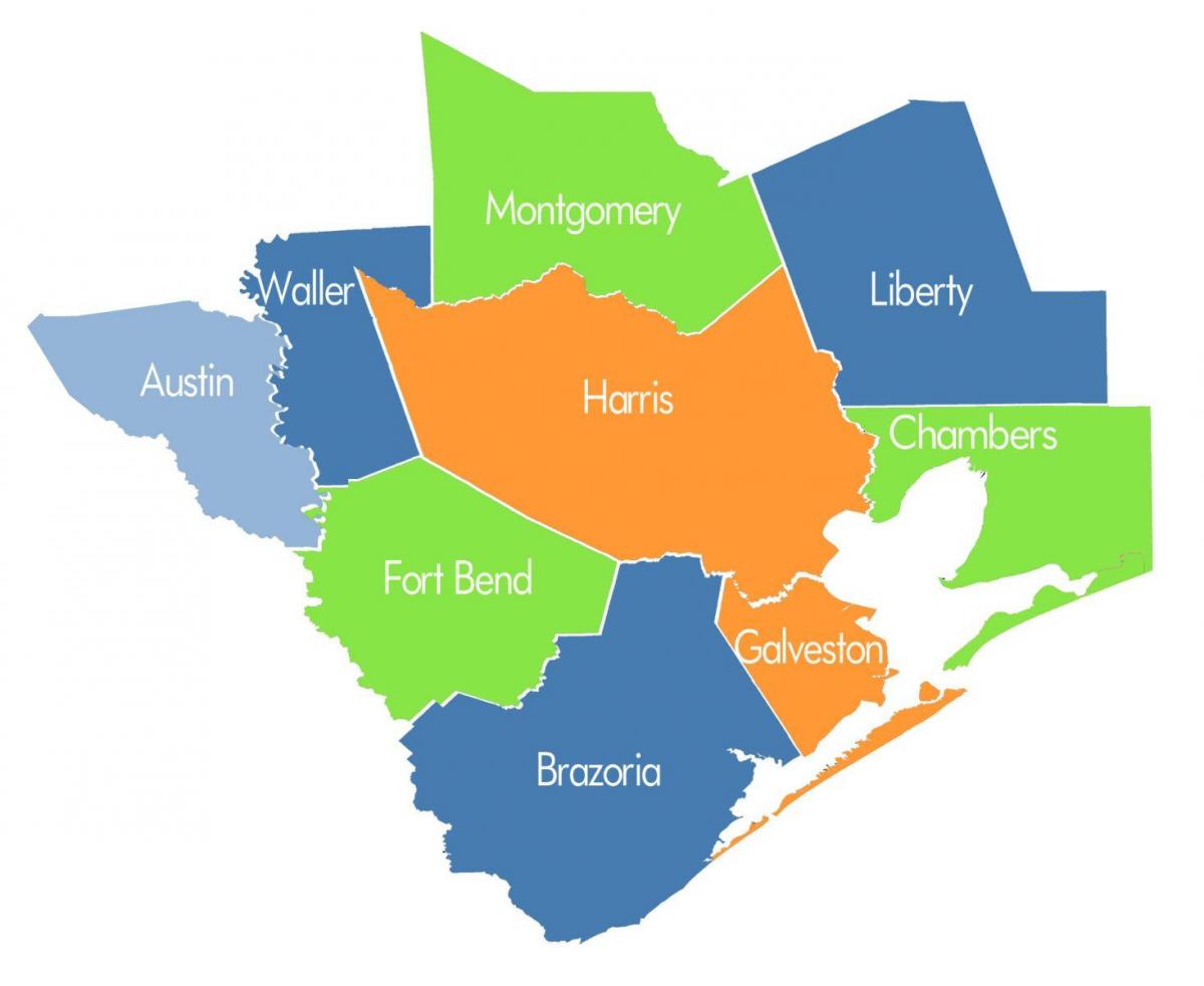 county Karte von Houston