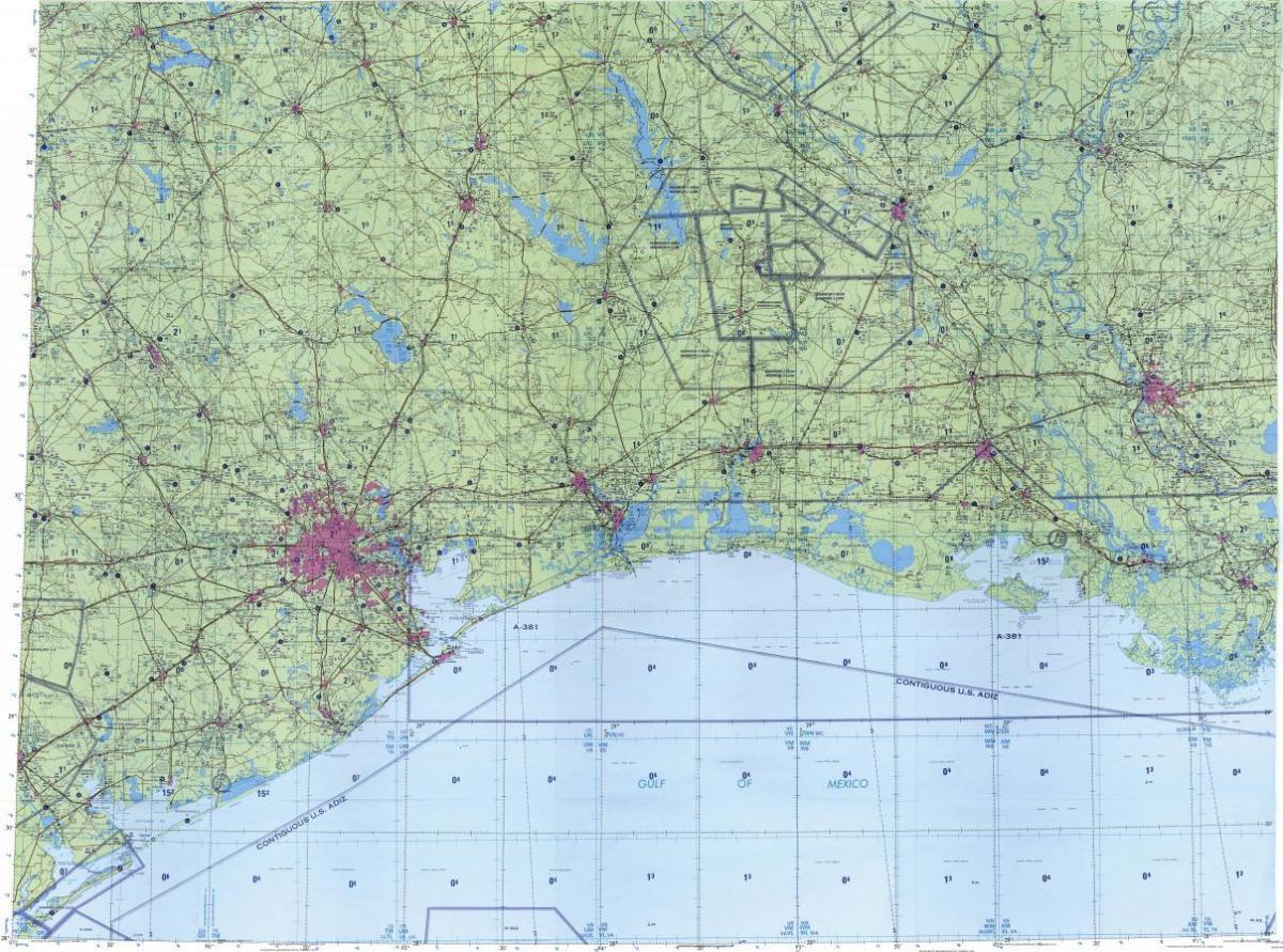 topografische Karte von Houston